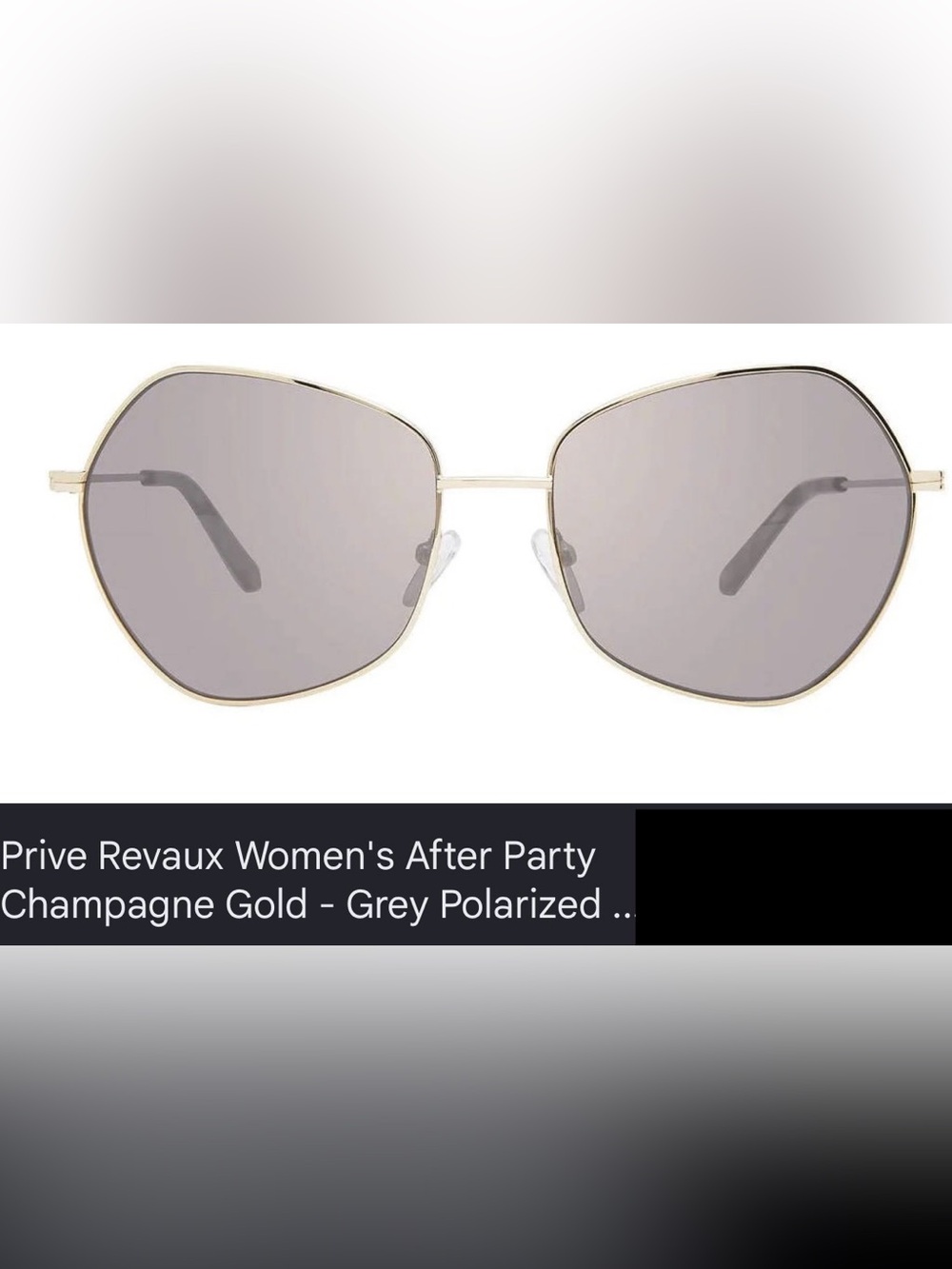 Prive Revaux Women's After Party Champagne Gold - Grey Polarized Sunglasses NWT